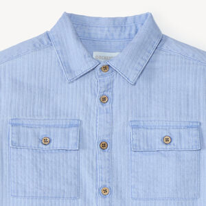 Camisa de manga corta de tela texturada para niño 