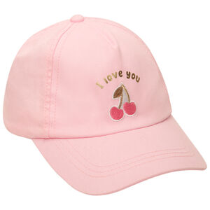 Gorra bordada con cerezas y estampado foil para bebé niña 