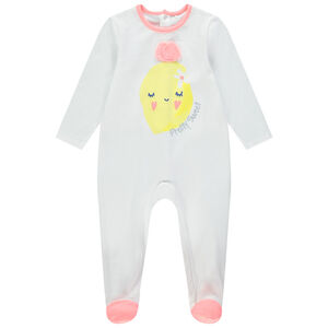 Pelele de algodón con estampado de limón y detalles en relieve 