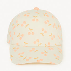 Gorra de twill con estampado de cerezas para niña bebé 