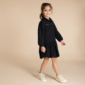 Vestido camisa de tela de paracaídas con strass para niña  Main Vestido camisa de tela de paracaídas con strass para niña