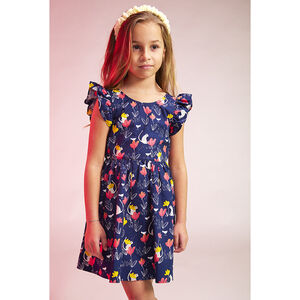 Robe patineuse manches courtes avec dos plongeant pour fille 