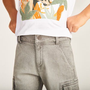 Bermudas de mezclilla estilo cargo para niño 