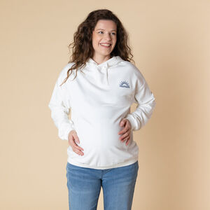 Sudadera de embarazo y lactancia con capucha, estampado y bordado 