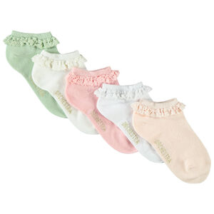 Lote de 5 pares de calcetines cortos con volantes para niña  Main Lote de 5 pares de calcetines cortos con volantes para niña
