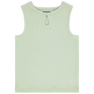 Camiseta sin mangas canalé con abertura para niña 