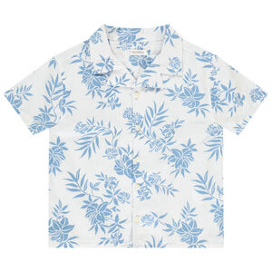 Camisa de manga corta con estampado de hojas para niño 