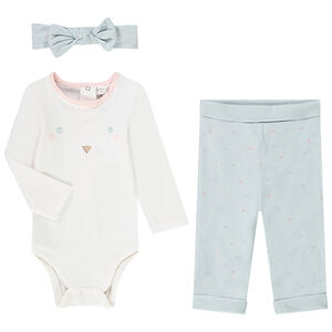 Conjunto 3 piezas en jersey para bebé niña 