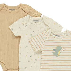 Pack de 5 bodies de manga corta para bebé niño con diferentes aperturas según la edad 