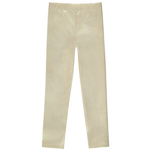 Leggings dorados slim en simil cuero para niña 