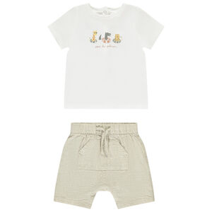 Conjunto de 2 piezas estampado de animales para bebé niño 