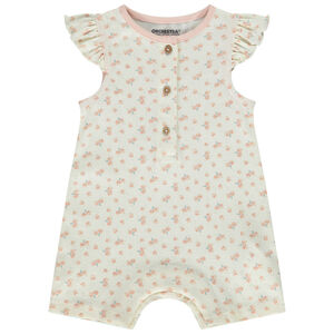 Combinaison corta de punto canalé y motivo jacquard para bebé niña 