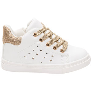 Botines brillantes de efecto cuero con cordones y paillettes. 