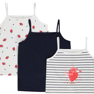 Pack de 3 débardeurs con estampado de fresas niña 