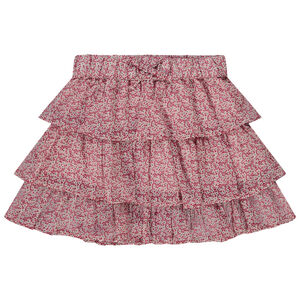 Falda corta con volantes estampado fantasía para niña 