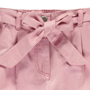 Pantalón cargo de twill liso con cinturón para niña 