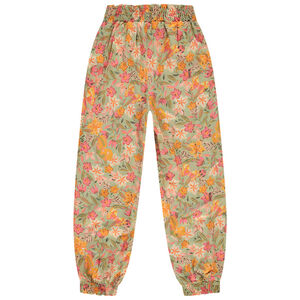 Pantalón fluido con smocks estampado floral niña 