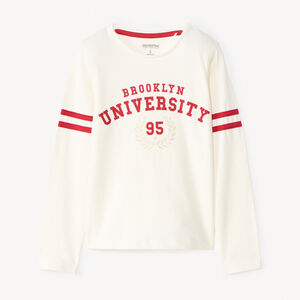 T-shirt manches longues print varsity pour fille  Main T-shirt manches longues print varsity pour fille