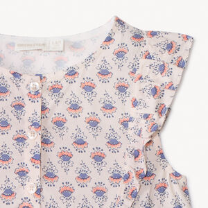 Túnica de manga corta con estampado de flores para niña 