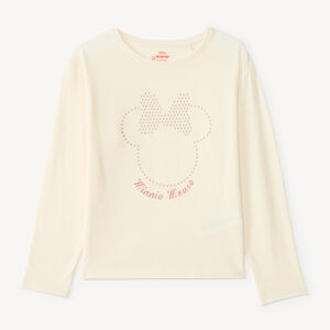 Camiseta de manga larga para niña con strass de Minnie Disney 