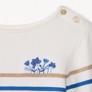 Camiseta de manga larga marinière para bebé niña 