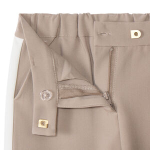 Pantalón recto liso con bandas laterales para niña 