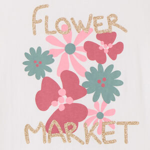 Camiseta de manga corta con estampado de purpurina para niña 