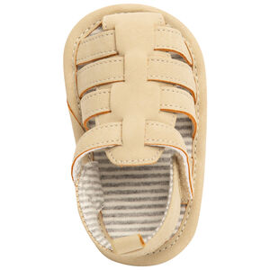 Sandalias velcro con forro de rayas para bebé 