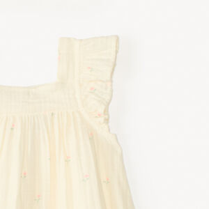 Conjunto de 3 piezas: vestido + bombachos + diadema de gasa de algodón para niña. 