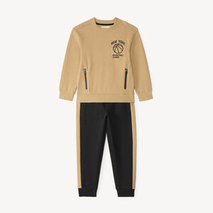 Conjunto de chándal para niño con bordado de baloncesto 