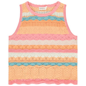 Camiseta sin mangas de punto calado para niña  Main Camiseta sin mangas de punto calado para niña