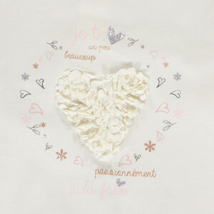 Camiseta de manga larga abullonada con estampado 3D para niña 