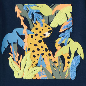 Camiseta de manga corta con estampado de leopardo para bebé niño 