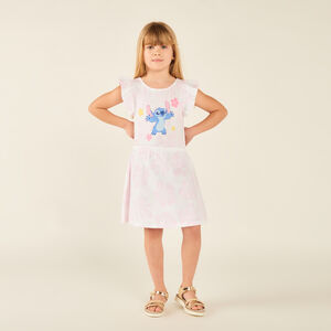 Robe à manches courtes à volants Stitch Disney pour fille 
