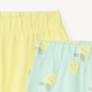 Lote de 2 pantalones cortos de jersey en colores sólidos y estampados para bebé niña 