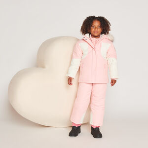 Pantalón de esquí liso con tirantes desmontables para niña 