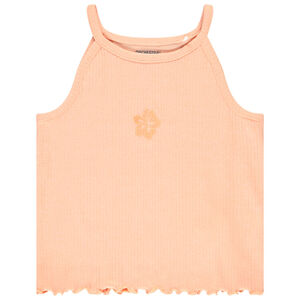 Camiseta corta acanalada con bordado para niña  Main Camiseta corta acanalada con bordado para niña
