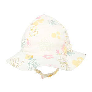 Gorra de tul impresa con lazos a presión para niña. 