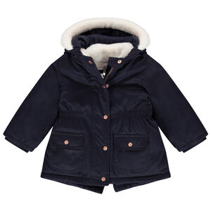 Parka 2 en 1 doublée sherpa à poches pour bébé fille Main Parka 2 en 1 doublée sherpa à poches pour bébé fille