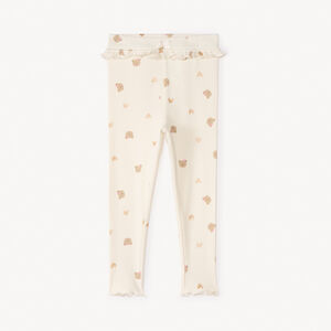 Caleçon côtelé et imprimé à paillettes pour bébé fille 