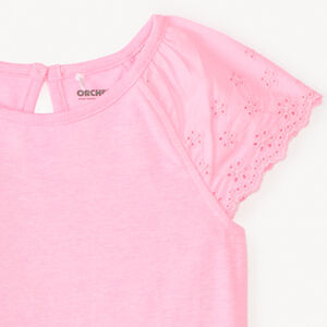 Camiseta de manga corta de popelín liso para niña bebé 