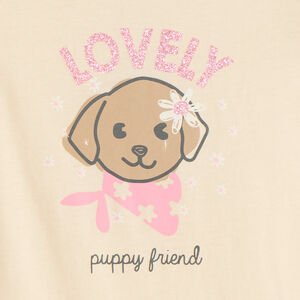 Camiseta de manga corta con print brillante y divertido para bebé niña 