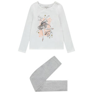 Pijama de jersey con estampado de bailarina para niña 
