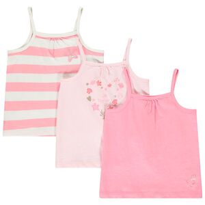 Pack de 3 camisetas sin mangas con estampados para bebé niña 