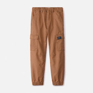 Pantalon style cargo uni avec poches pour garçon 