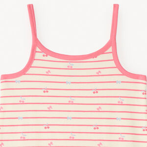 Camisa de noche de tirantes estilo marinero con estampado de cerezas para niña 