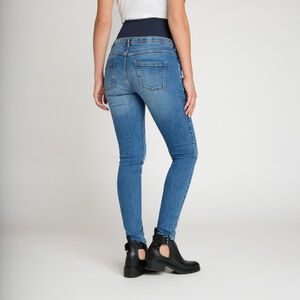 Vaqueros slim de embarazo con banda alta 