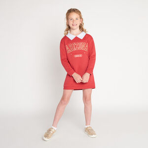 Robe en molleton fantaisie avec col chemise pour fille  Main Robe en molleton fantaisie avec col chemise pour fille