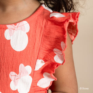 Vestido de manga corta estampado de Minnie Disney para niña bebé 