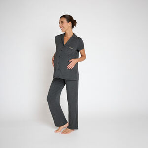 Conjunto pijama premamá de jersey liso bordado 
